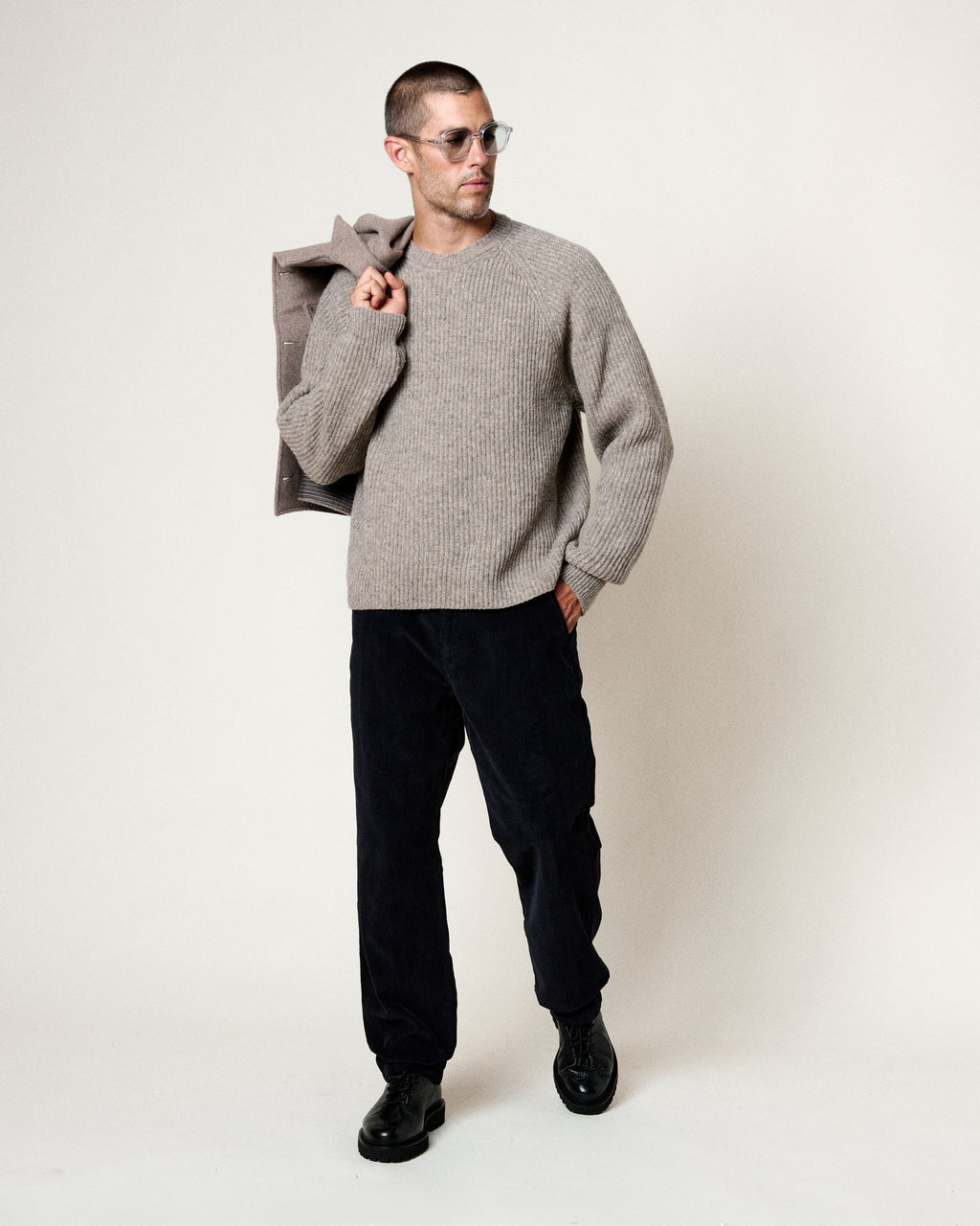 COLIN SHETLAND GREY SWEATER