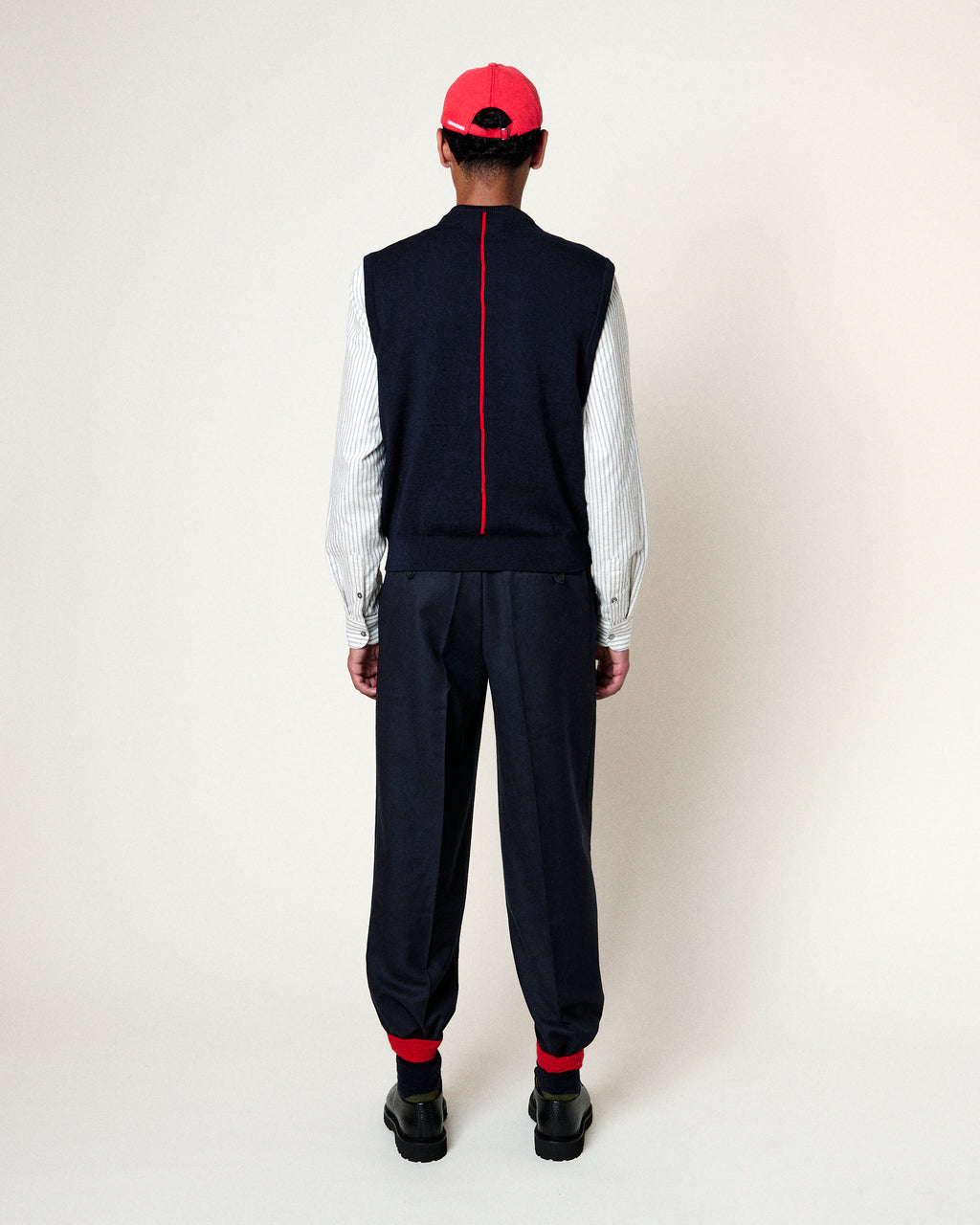SLEEVELESS SWEATER FIRAS MERINO NAVY