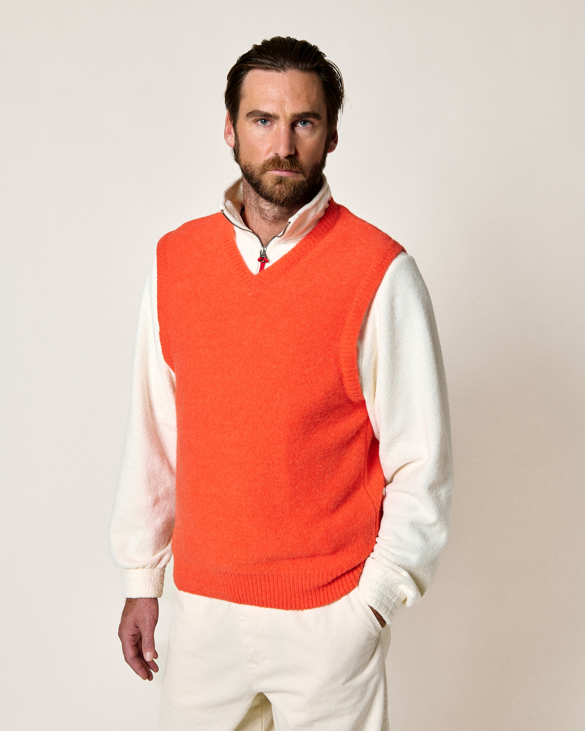 BABY FIRAS BRIGHT ORANGE SLEEVELESS SWEATER VEST