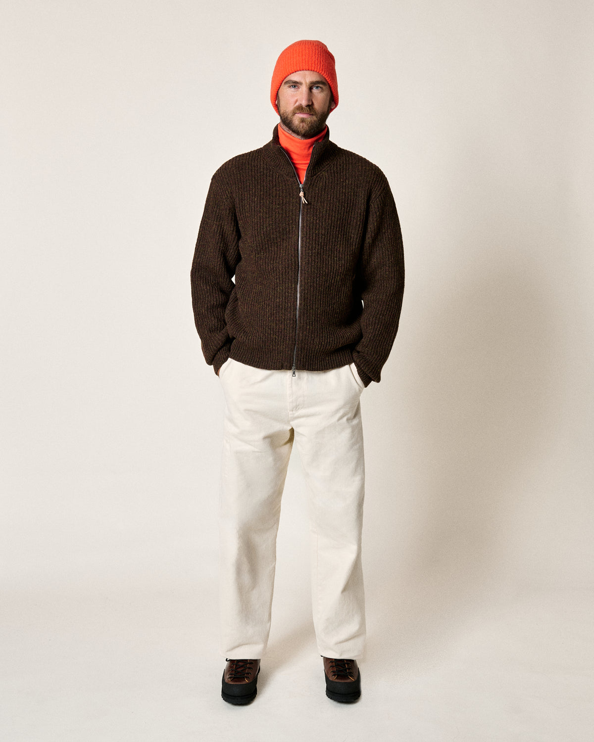 SWEATER EWAN SHETLAND BRILLIANT BROWN
