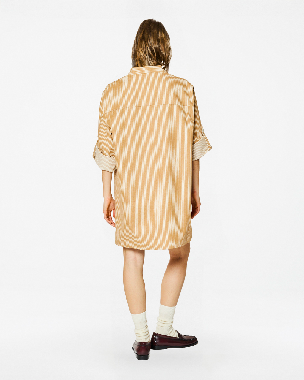 AKARI STRIPES DRESS CINNAMON