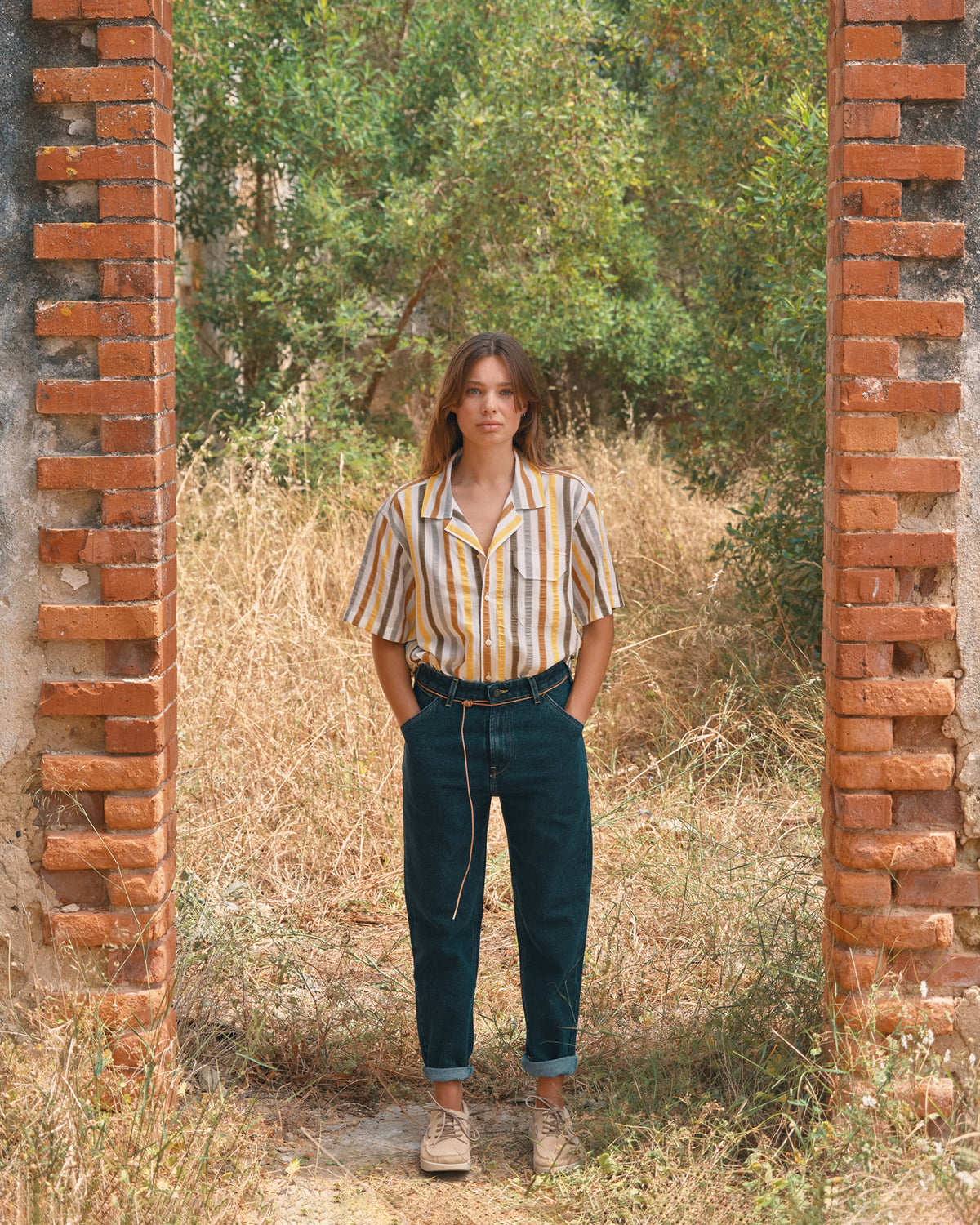 AWA ANA KHAKI/YELLOW SHIRT