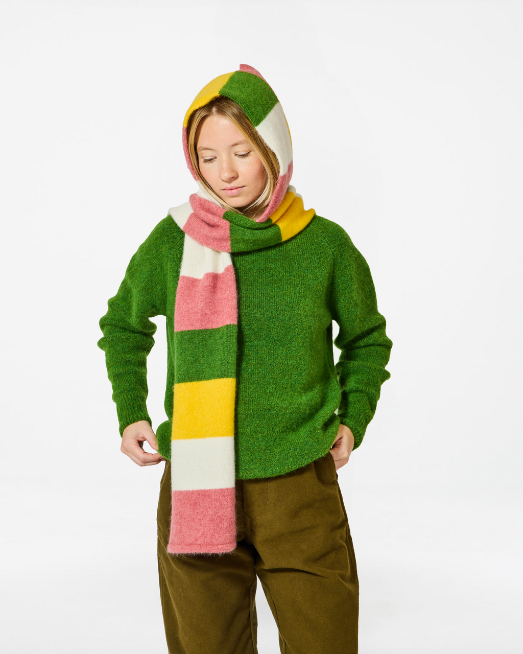 BABY HOOD MULTI-GREEN