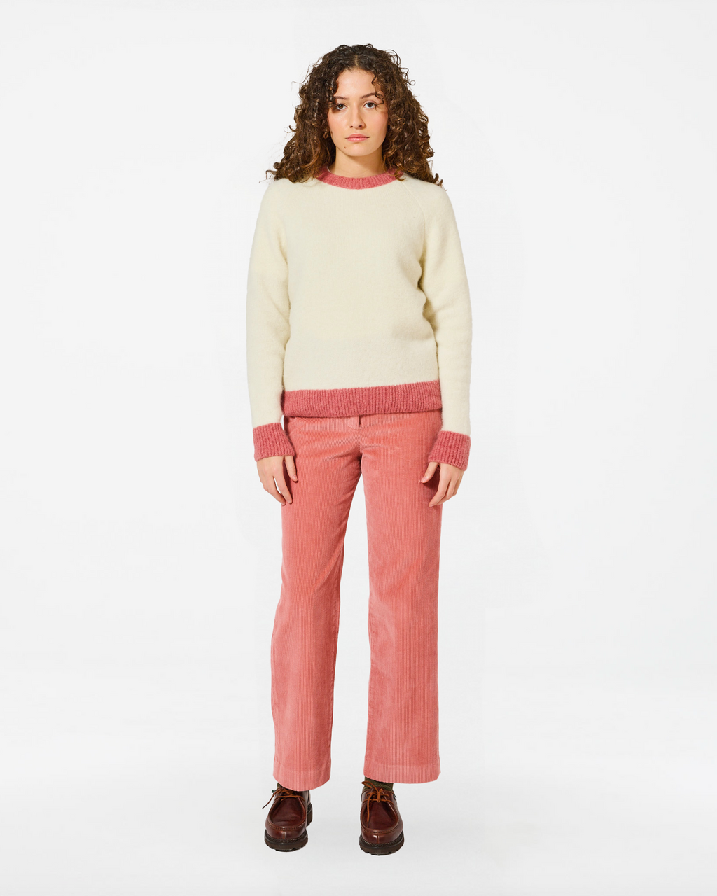 BABY LILA CREAM-PINK SWEATER