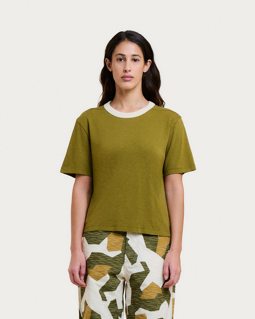 T-SHIRT BILLIE KHAKI CREAM