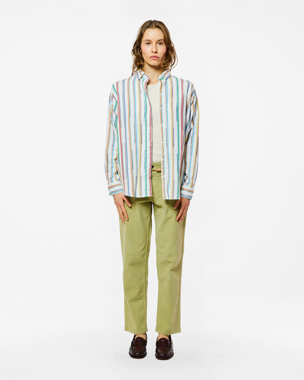 CHEMISE BOYFRIEND RAINBOW MULTI WHITE