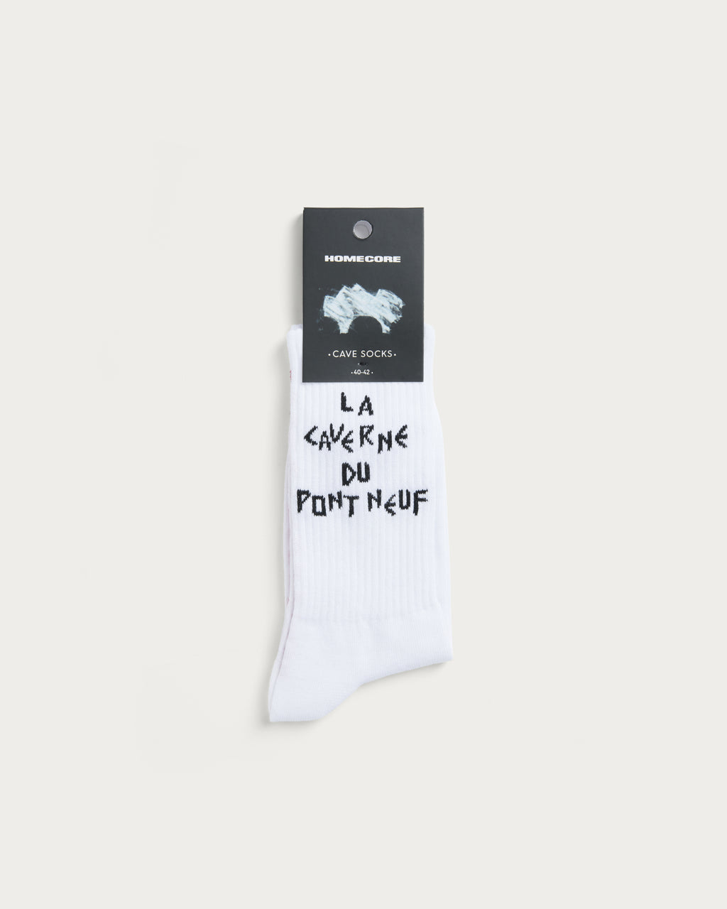 CHAUSSETTES CAVE WHITE-BLACK