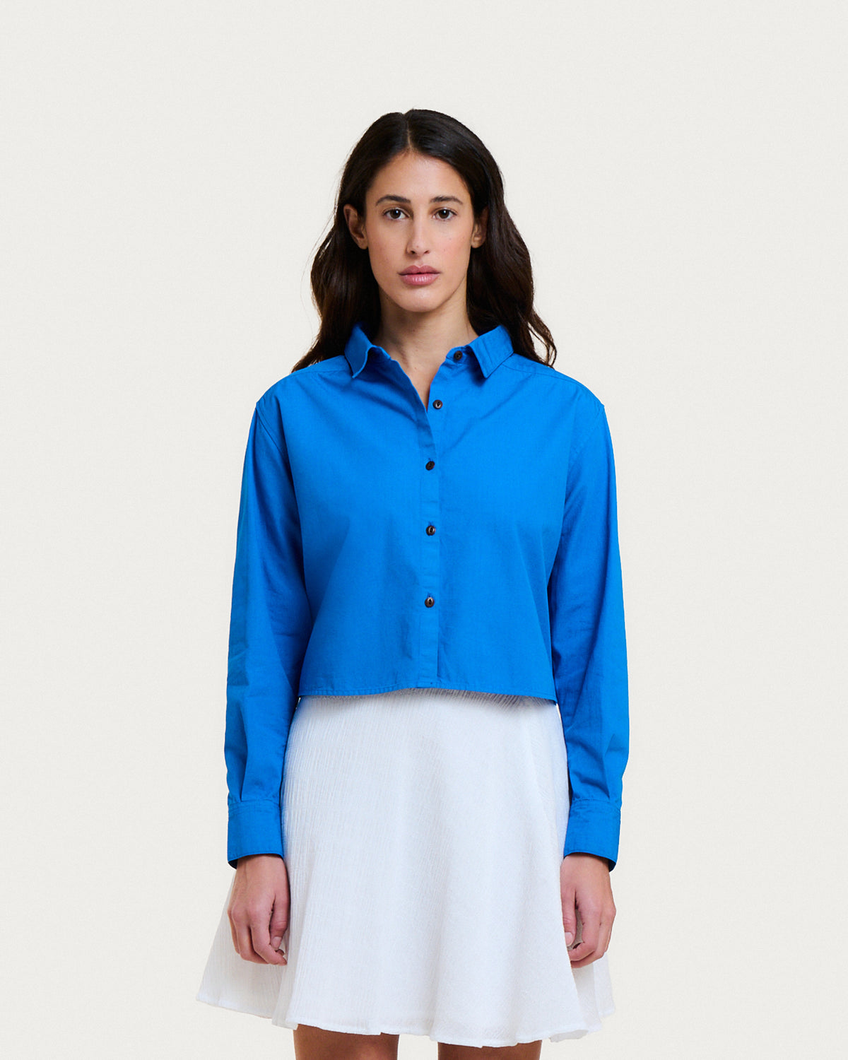 CELINE RIPSTOP COBALT BLUE SHIRT