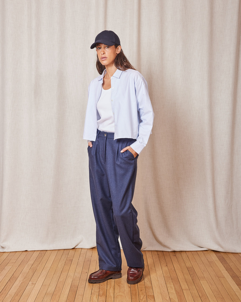 CELINE BARRE BLUE STRIPES SHIRT