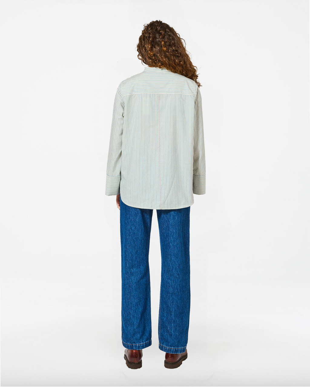 CHLOÉ BARRE ECRU-BLUE SHIRT