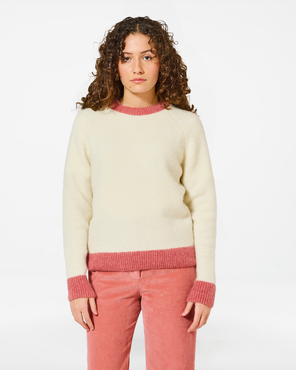 BABY LILA CREAM-PINK SWEATER