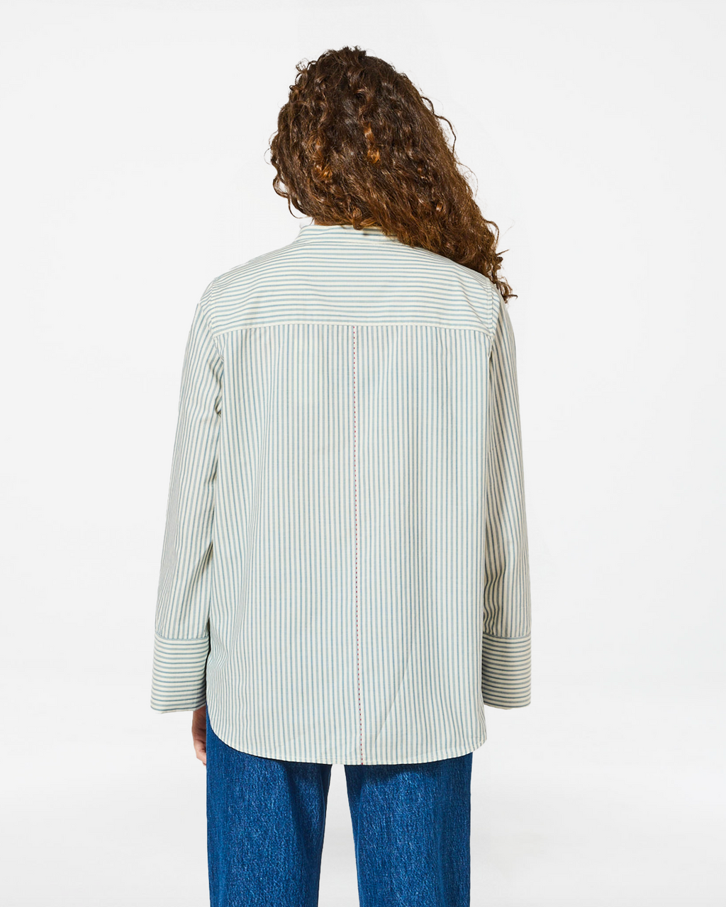 CHLOÉ BARRE ECRU-BLUE SHIRT