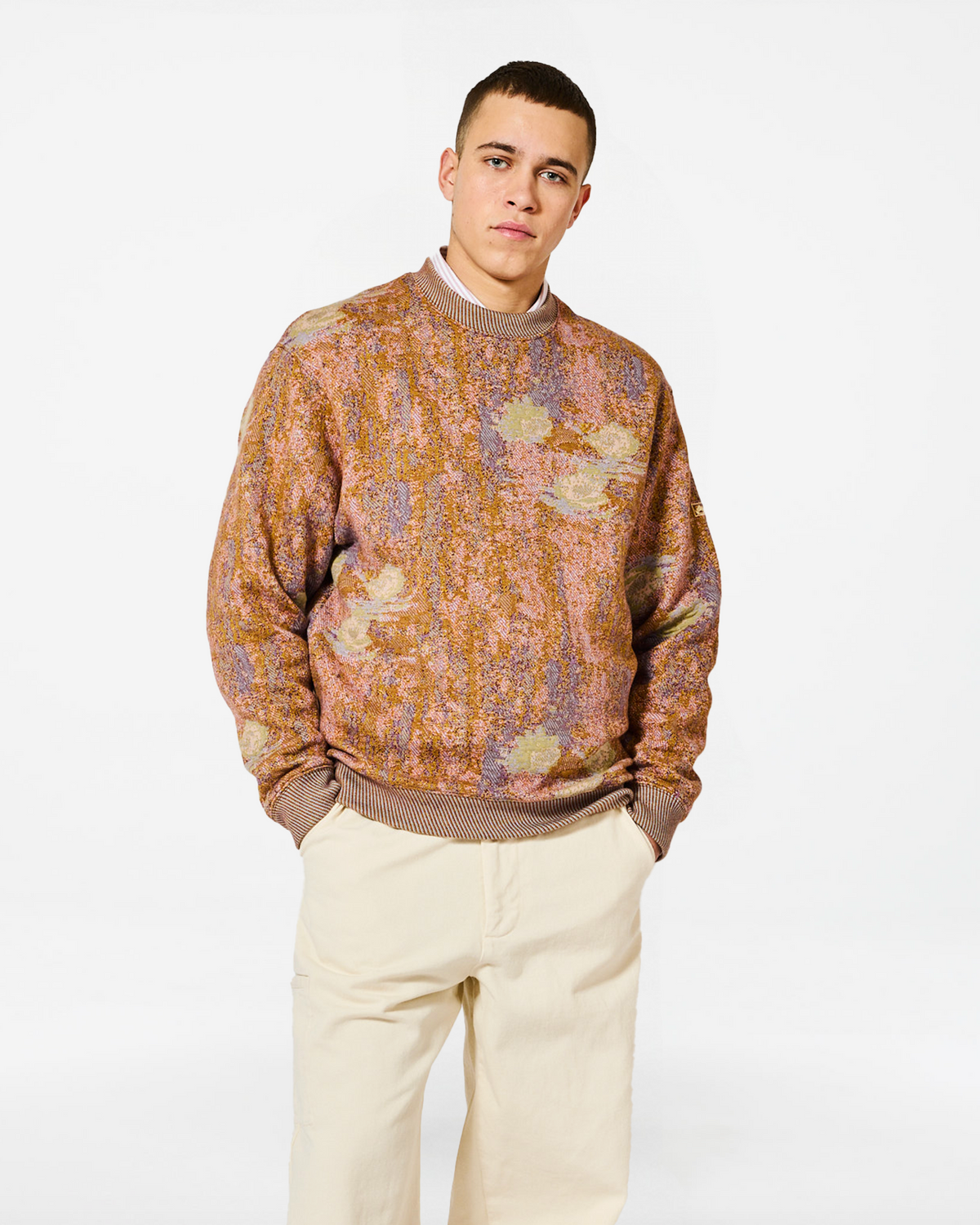 PAC NYMPHEAS MULTI-KHAKI SWEATSHIRT