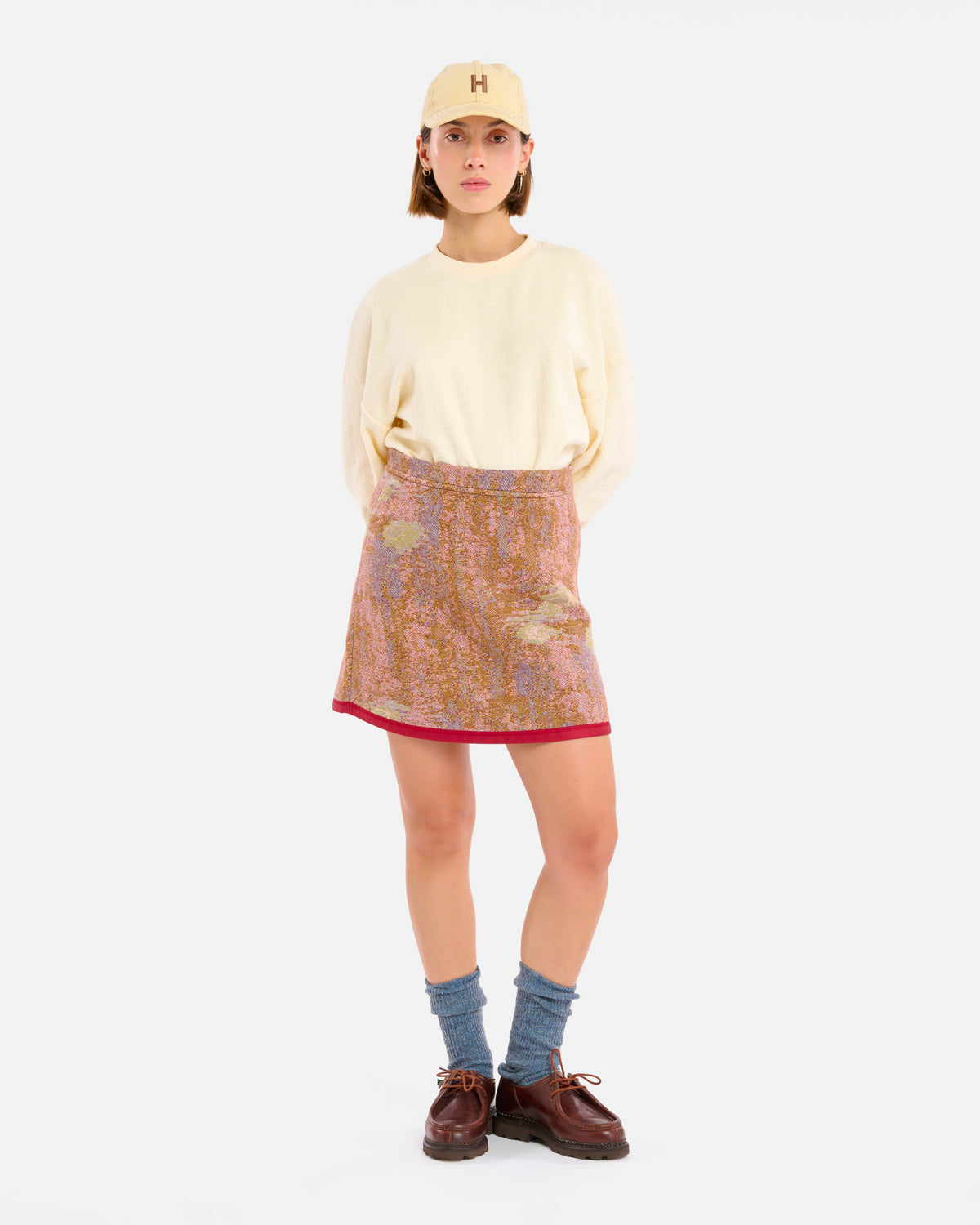 JUPE ELOISE NYMPHEAS MULTI-KHAKI