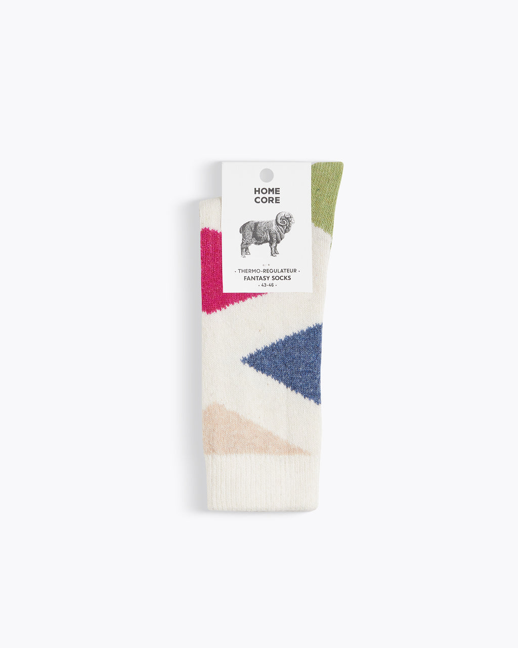 FANTASY TRIANGLES WHITE-MULTI SOCKS