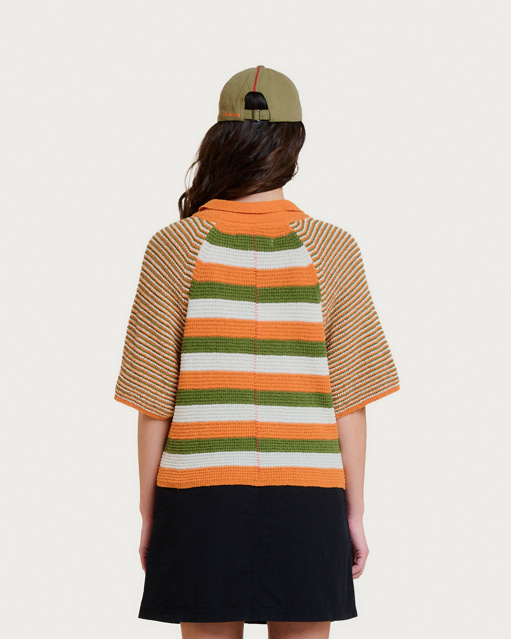 FLAVIA SPUMA ORANGE STRIPES CARDIGAN