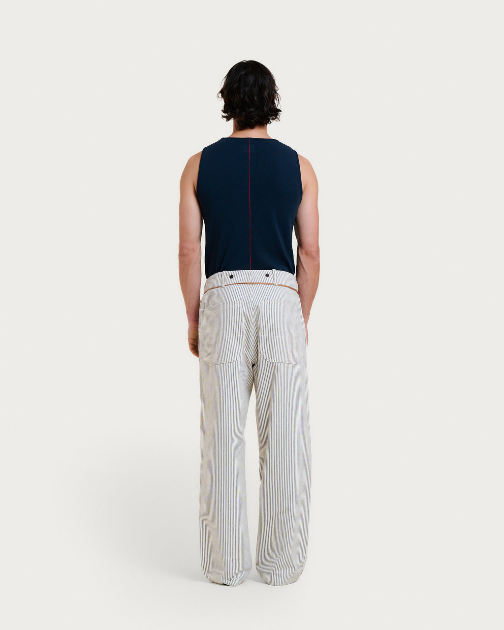 HEMMING BROWN STRIPES TROUSERS