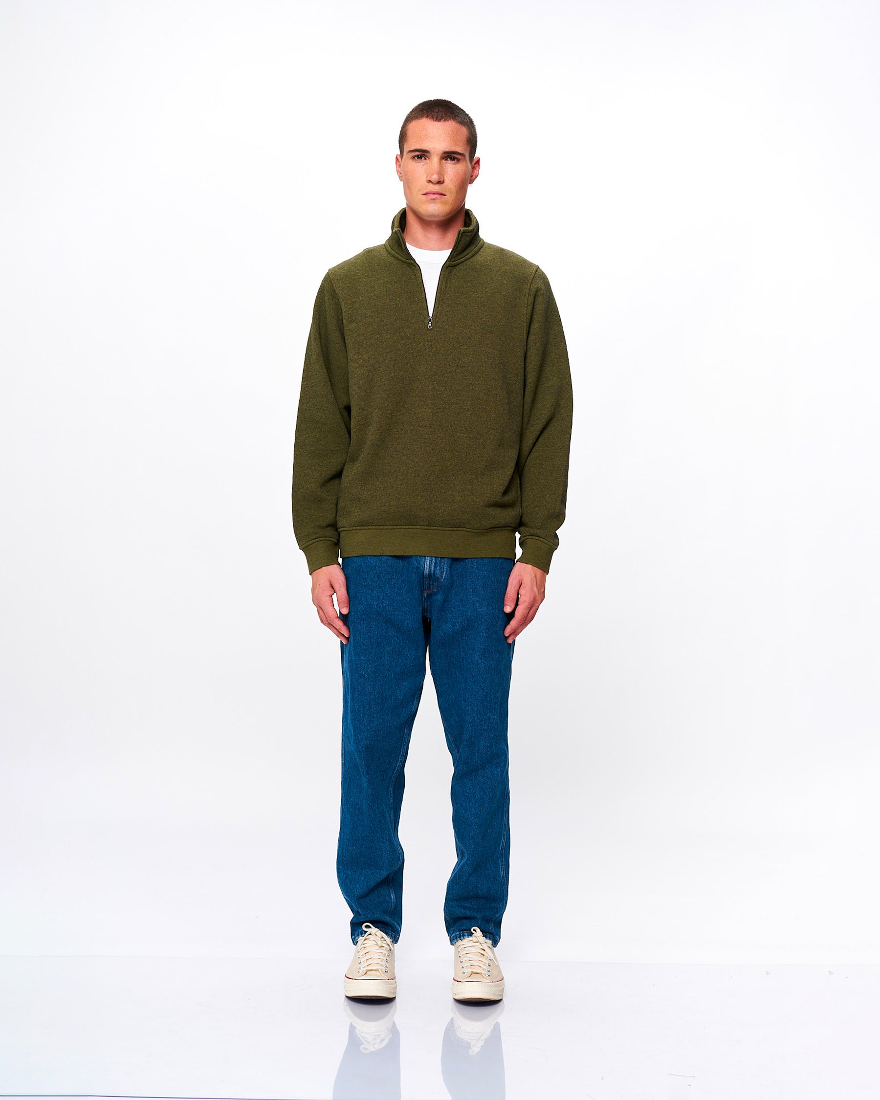 TERRY HALFZIP ARMY GREEN