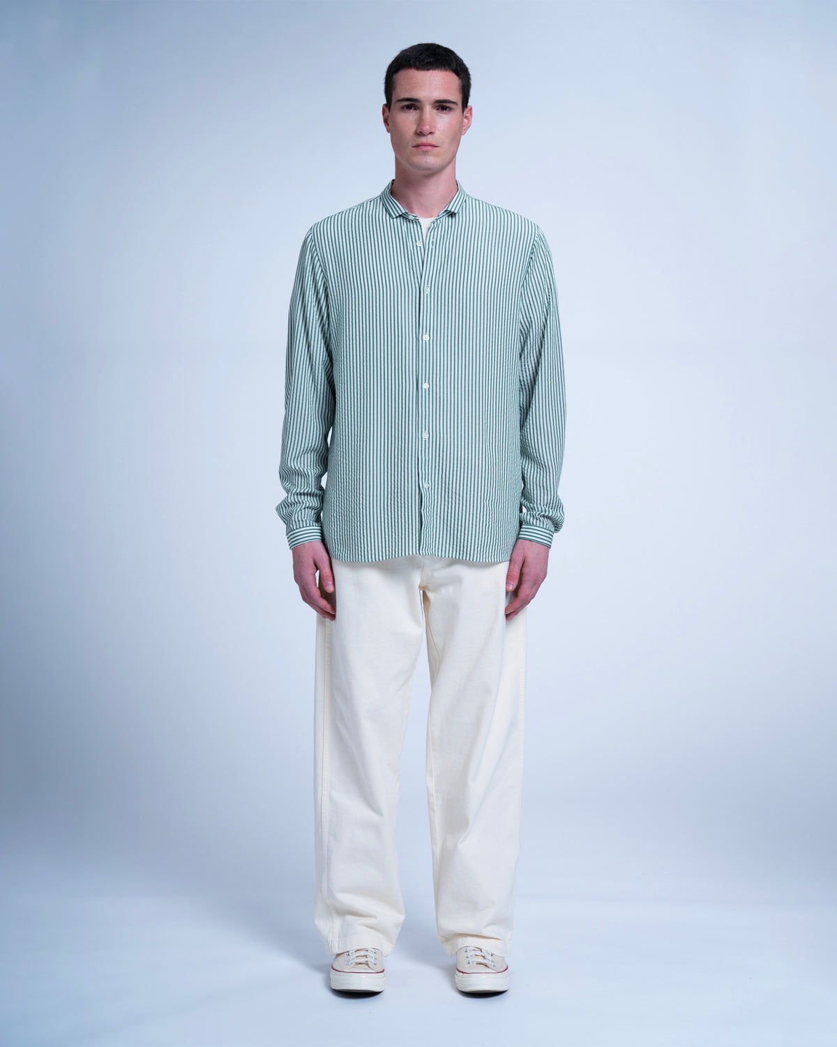 CHEMISE PALA ANA GREEN STRIPES