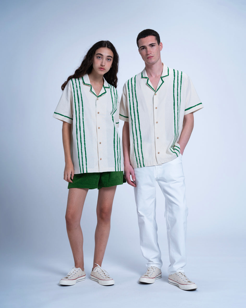 PRAIA GREEN STRIPES SHIRT
