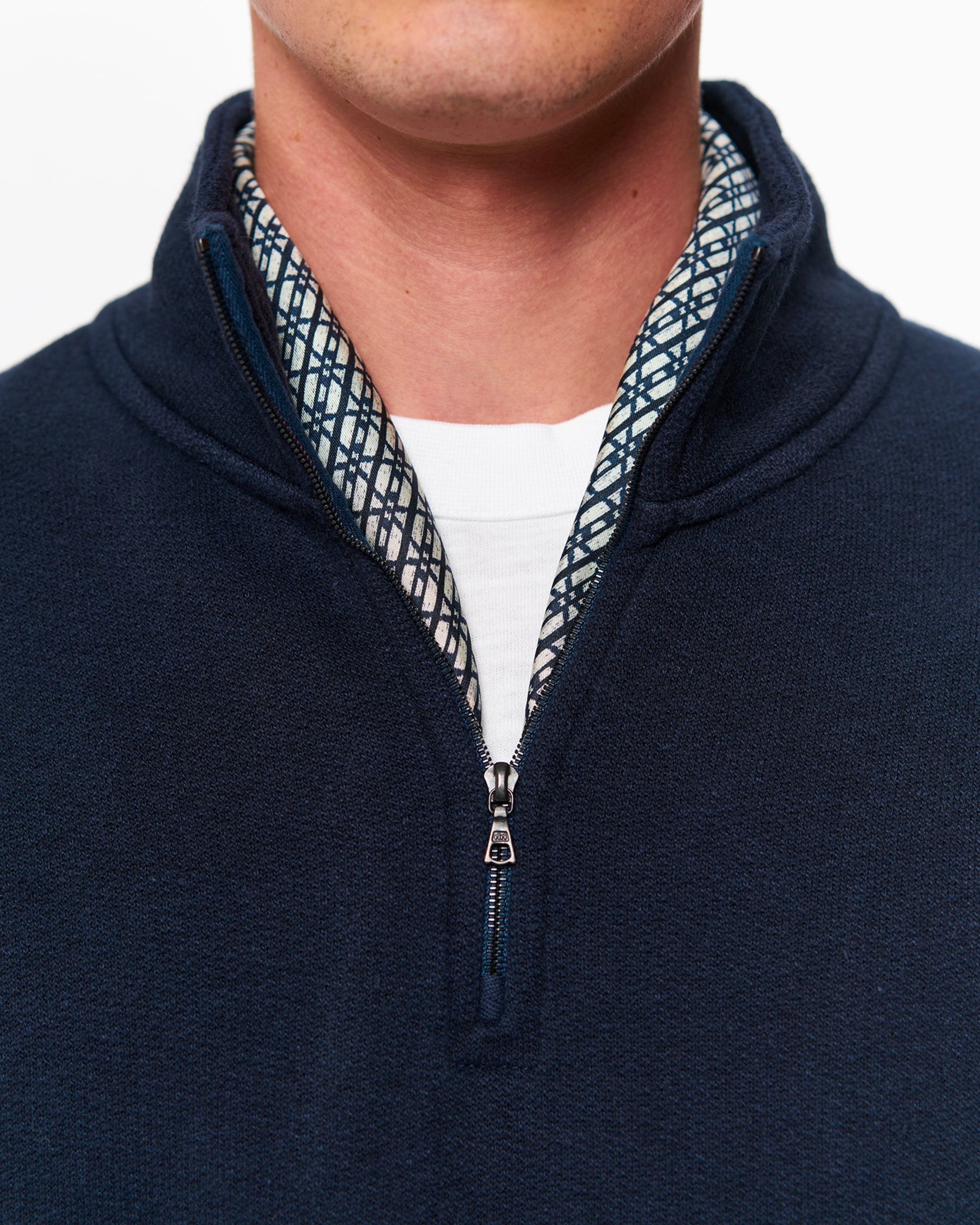 TERRY HALFZIP NAVY