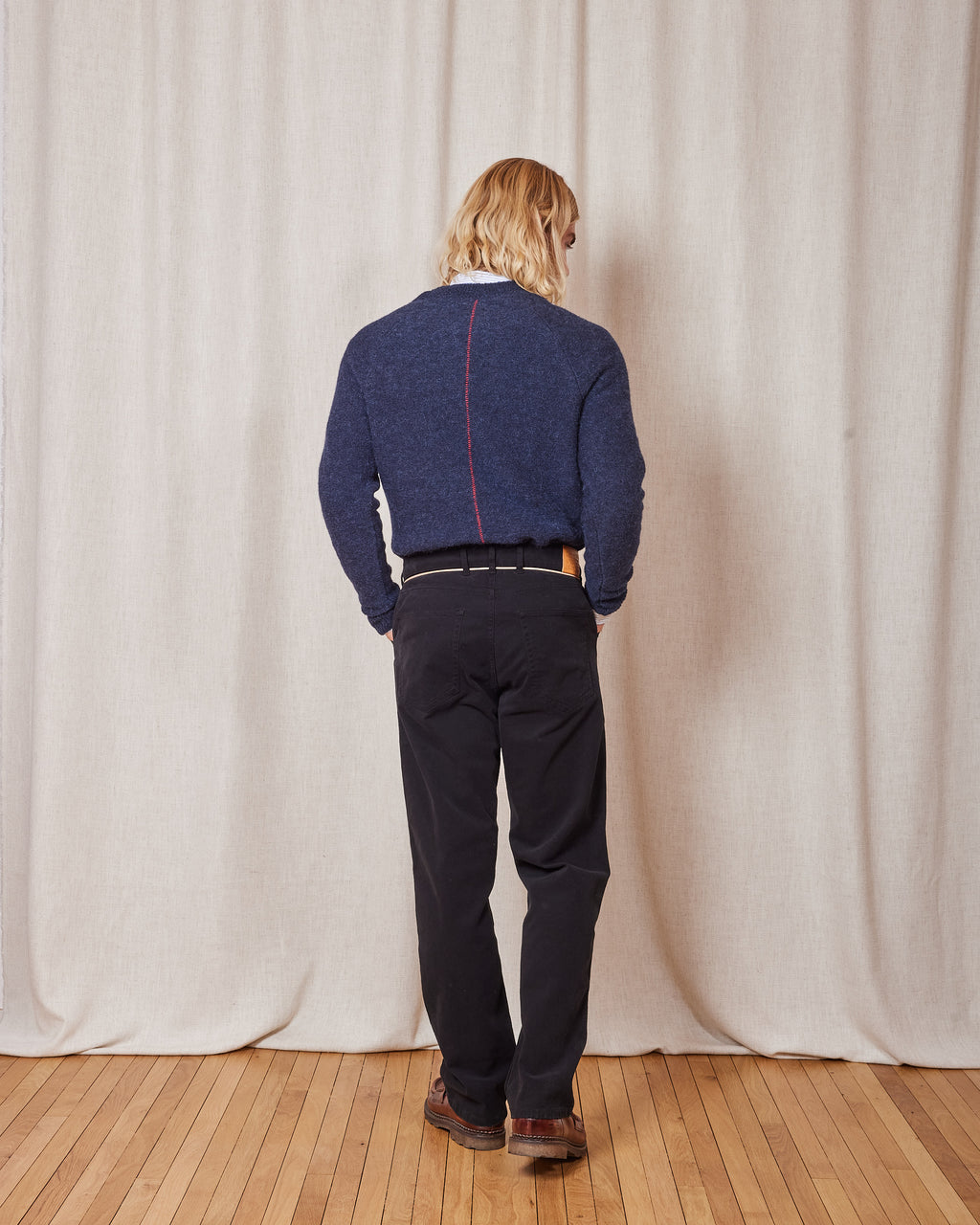 JABALI WIDE TWILL BLACK PANTS