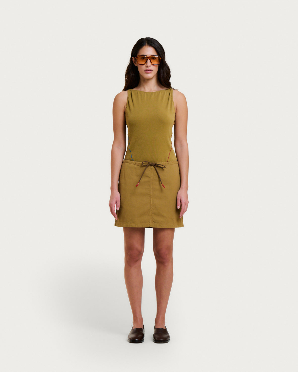 KAIA RIPSTOP DESERT BEIGE SKIRT