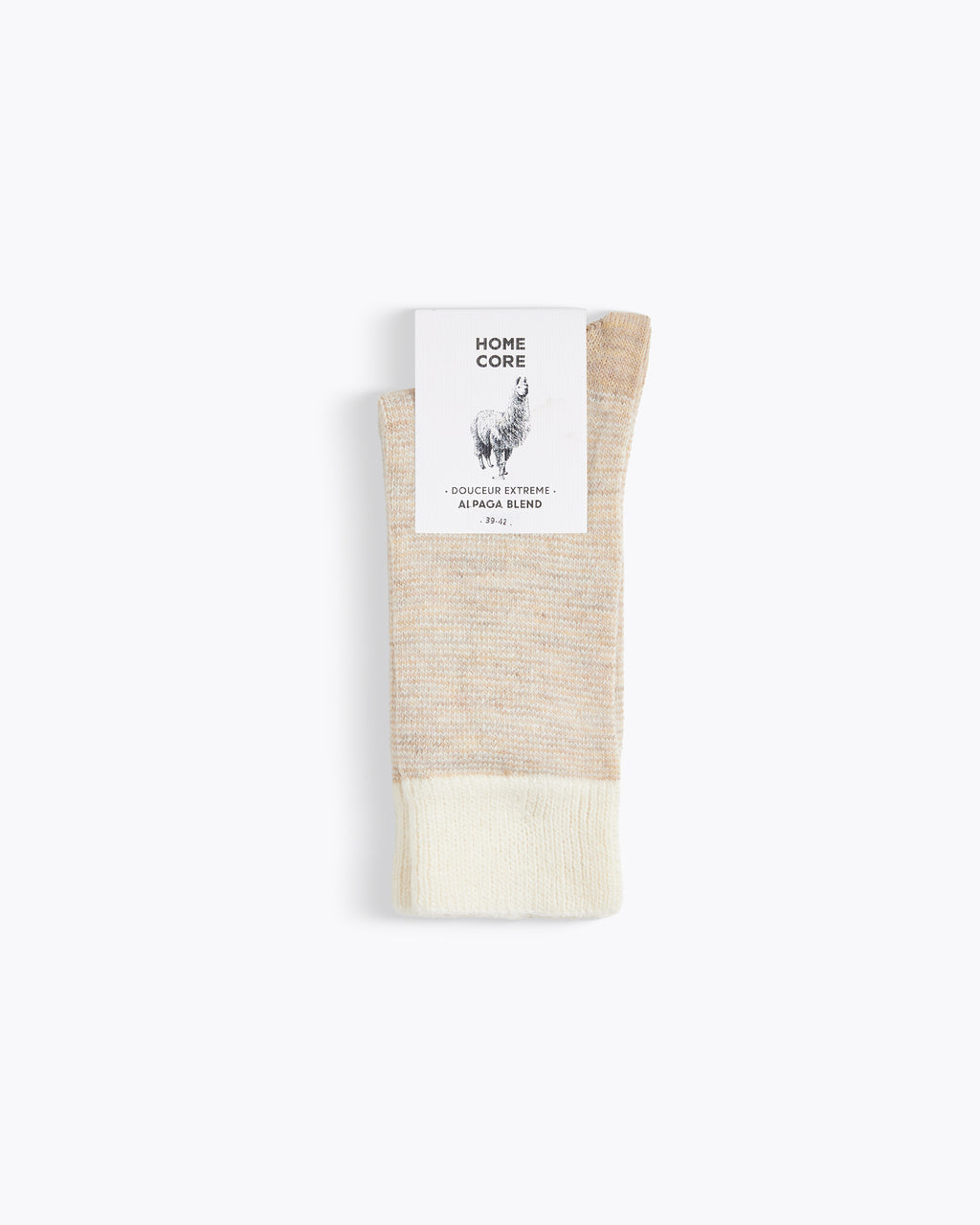 CHAUSSETTES LAMBSWOOL STRIPES BEIGE