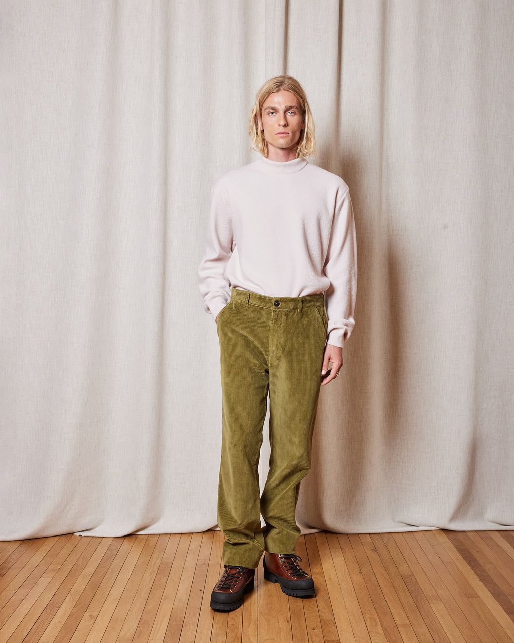 LYNCH CORD LIZARD GREEN TROUSERS