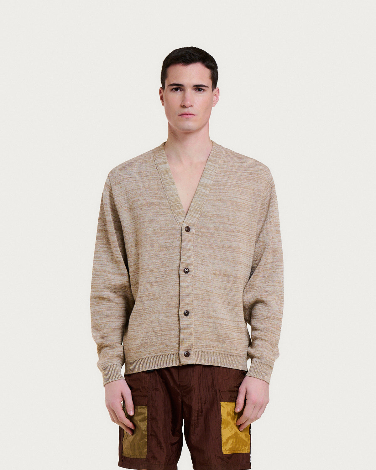 CARDIGAN MANOLO MERINO BEIGE MELANGE