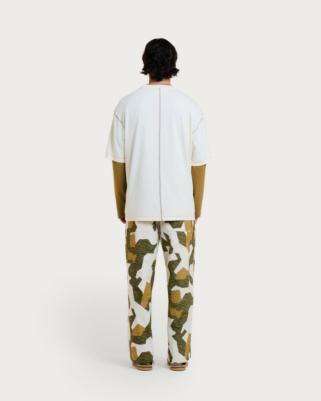 MULTICO BASEBALL CREAM-BROWN T-SHIRT