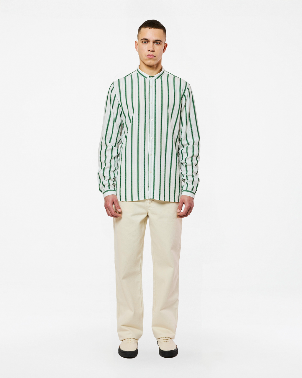 PALA TENCEL GREEN STRIPES SHIRT