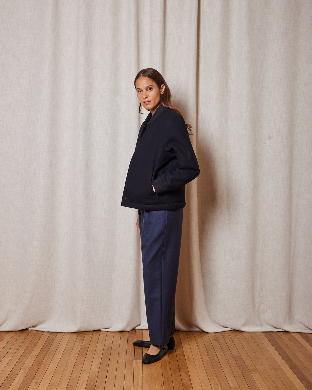 PRUNE MELT NAVY JACKET