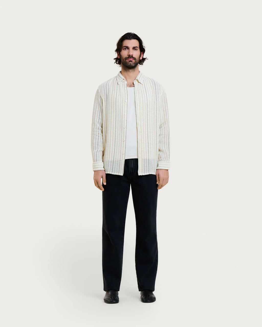 SHADOW NET SHIRT ECRU MULTI