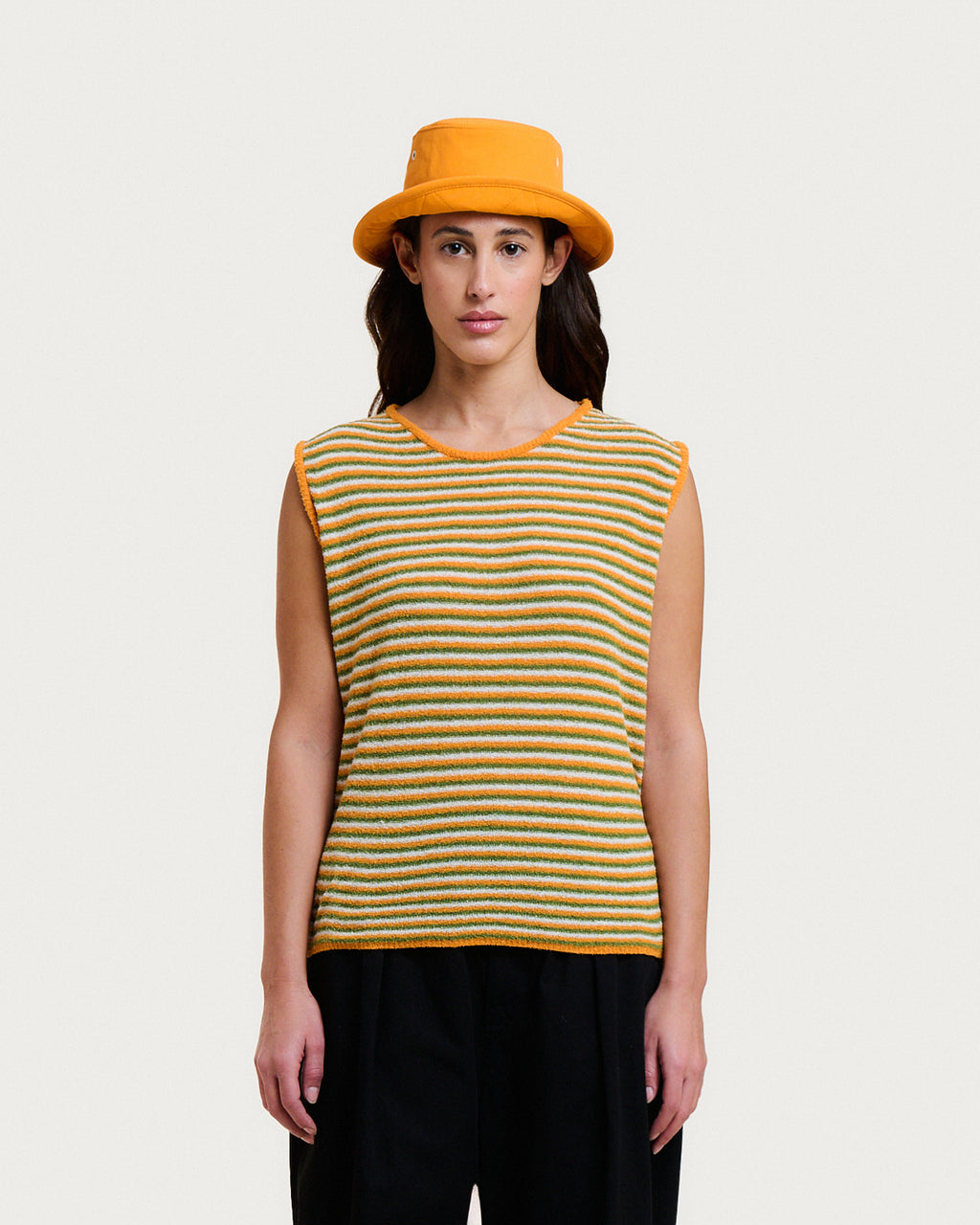 SOFIA SPUMA ORANGE STRIPES TANK TOP