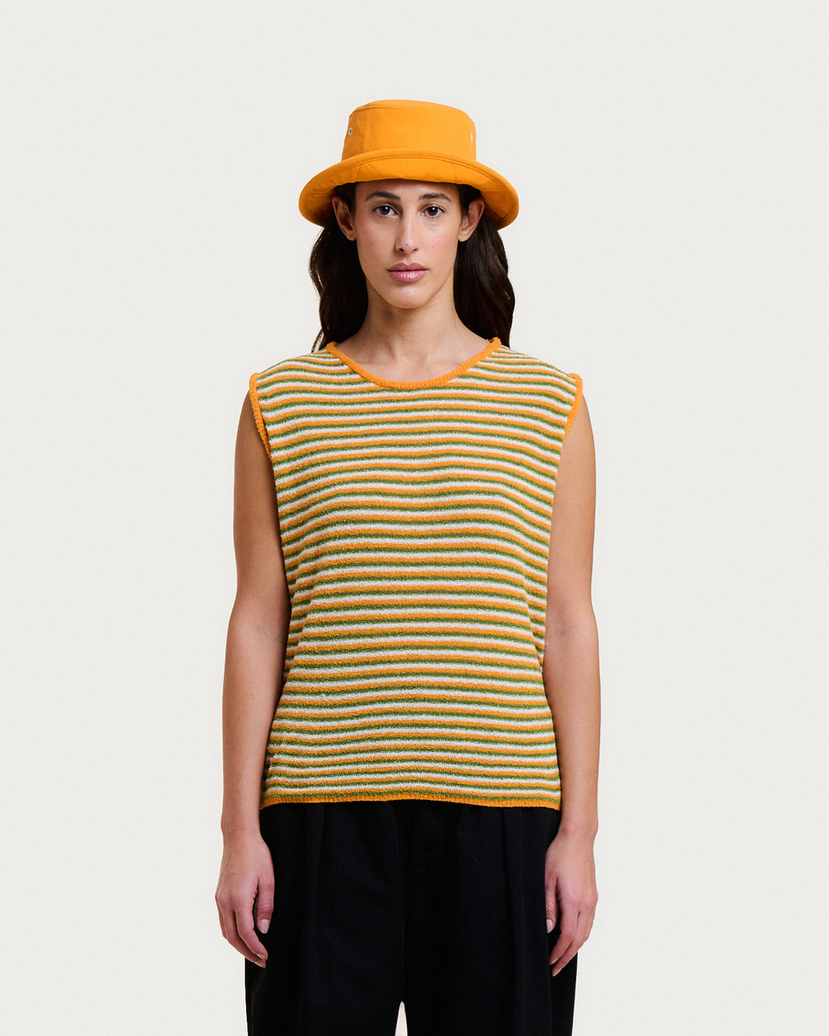 SOFIA SPUMA ORANGE STRIPES TANK TOP
