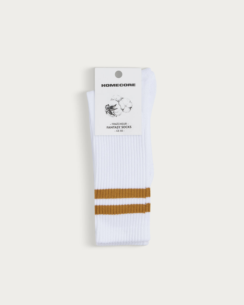 CHAUSSETTES DE SPORT WHITE-CARAMEL