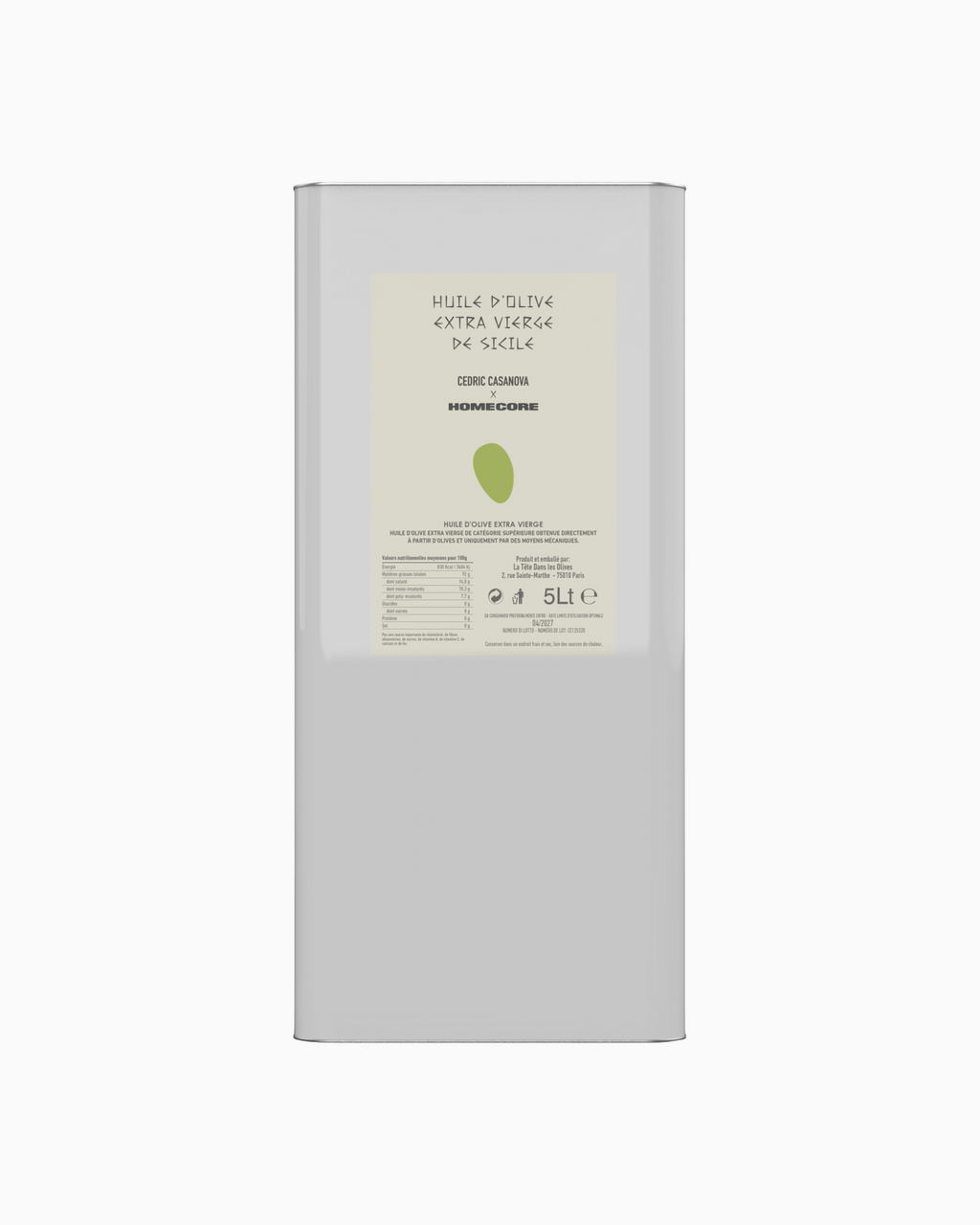 HUILE D'OLIVE EXTRA VIERGE DE SICILE 5L