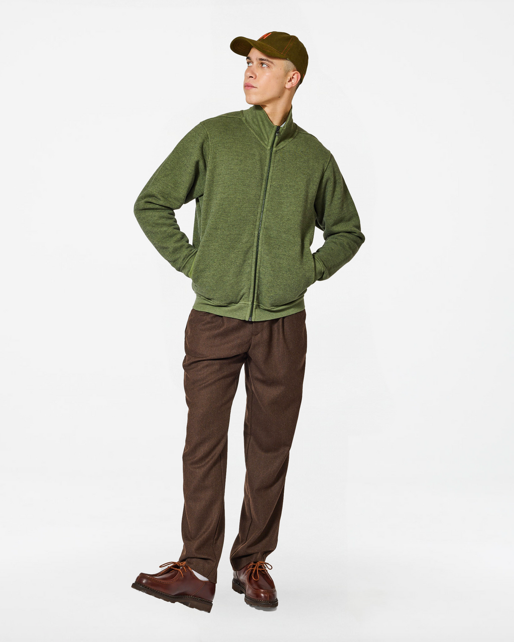 TERRY FULLZIP SWEATER – ROSEMARY GREEN