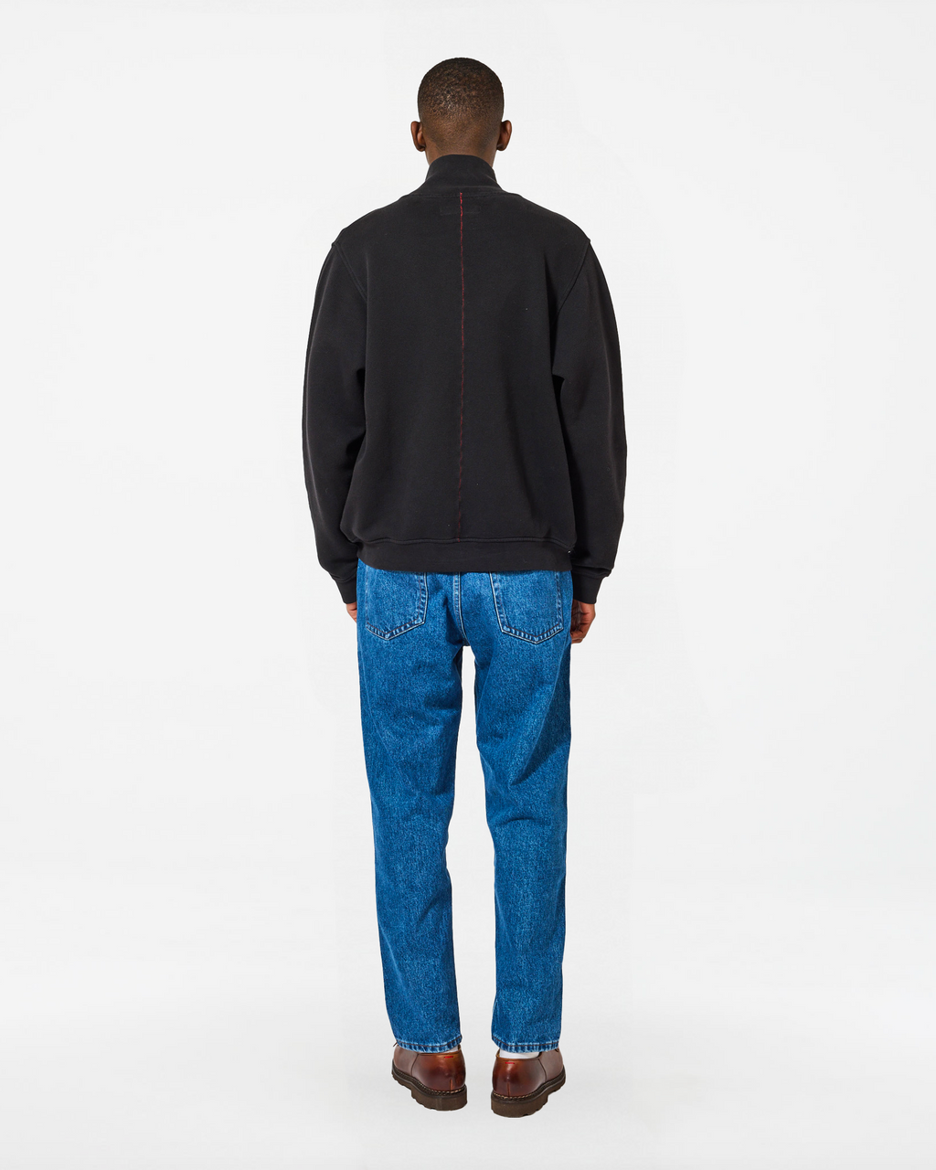 FULL-ZIP TERRY BLACK SWEATER