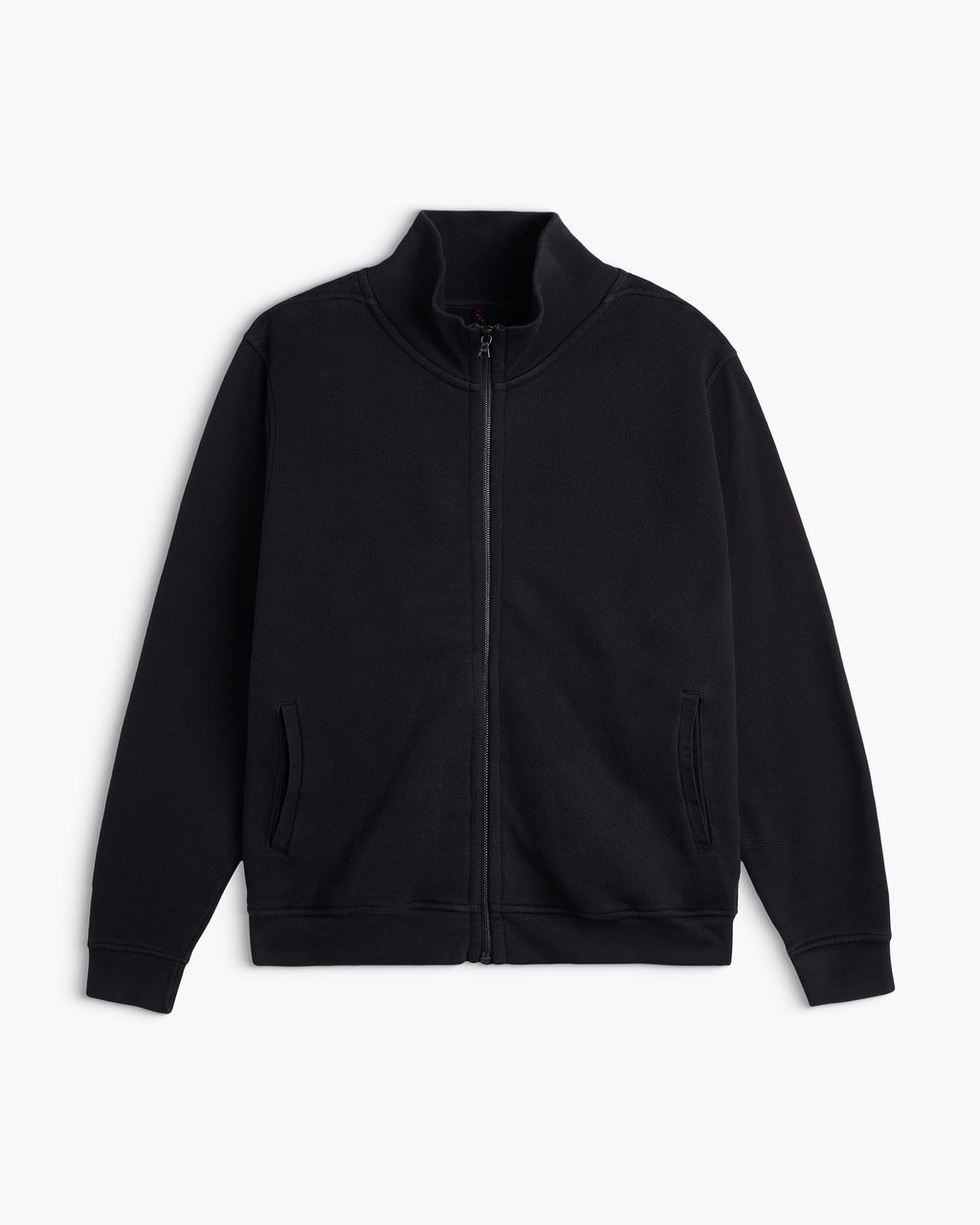 FULL-ZIP TERRY BLACK SWEATER