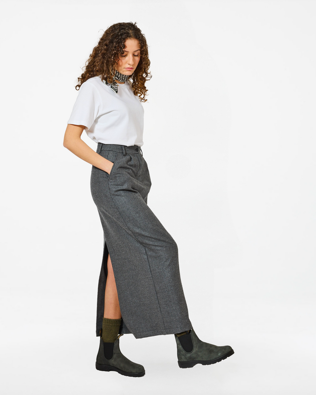 VERONIQUE MARZ GREY SKIRT