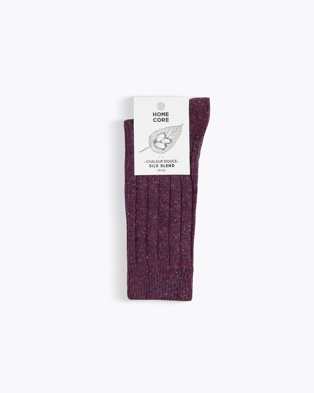 WOOL-SILK SOCKS PURPLE-MULTI