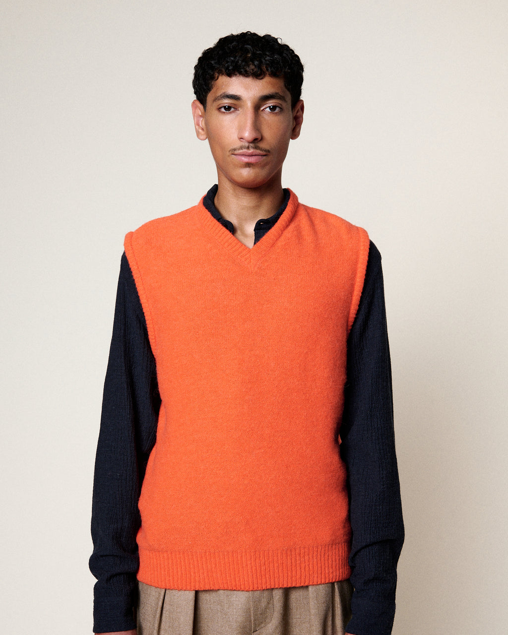 BABY FIRAS BRIGHT ORANGE SLEEVELESS SWEATER VEST