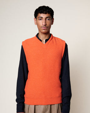 BABY FIRAS BRIGHT ORANGE SLEEVELESS SWEATER VEST