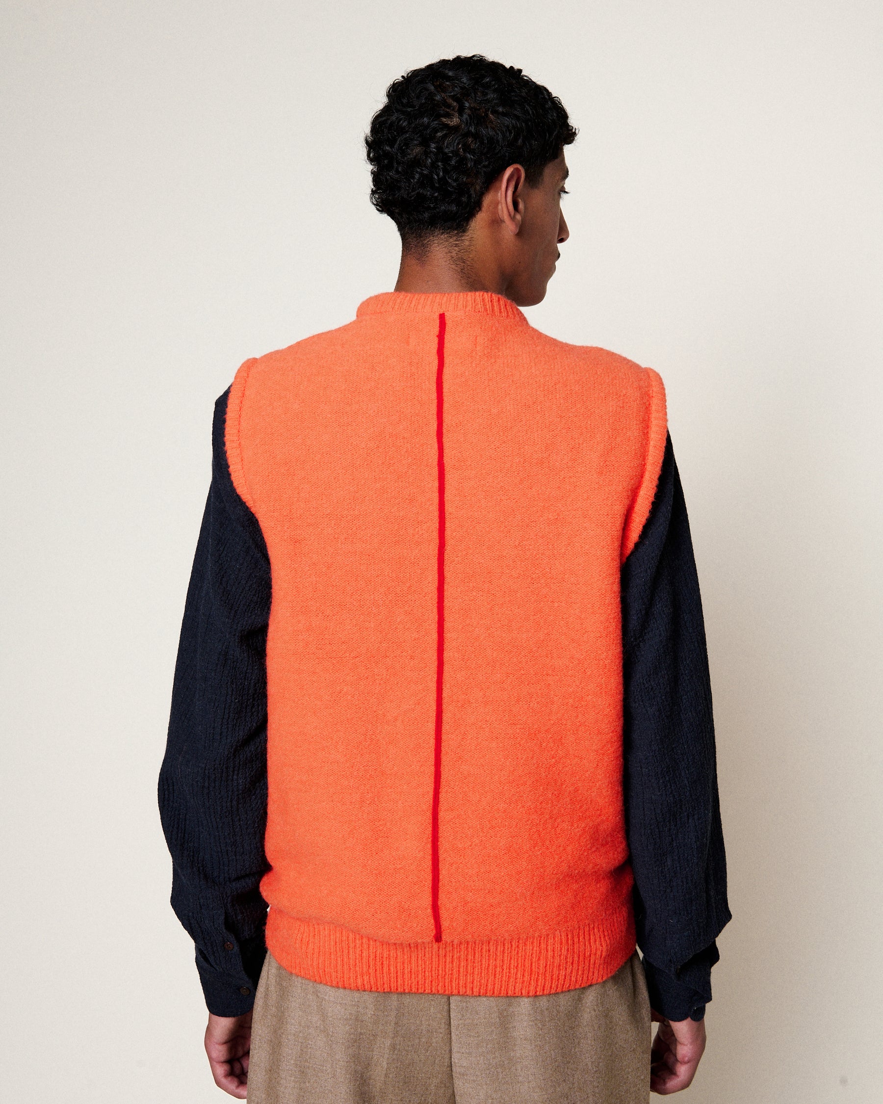 BABY FIRAS BRIGHT ORANGE SLEEVELESS SWEATER VEST