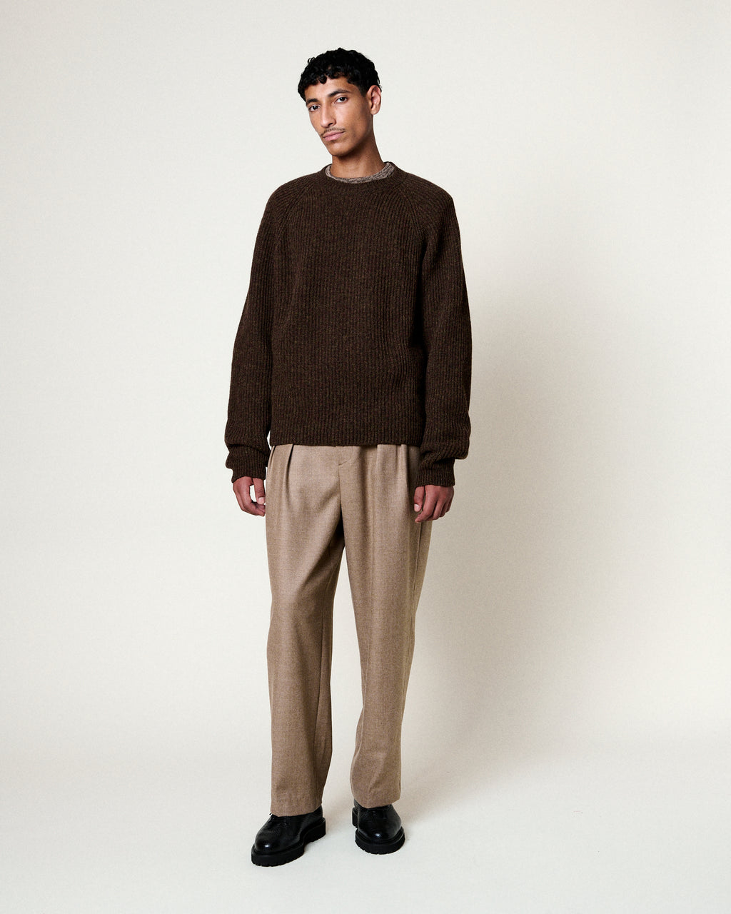 COLIN SHETLAND BRILLIANT BROWN SWEATER