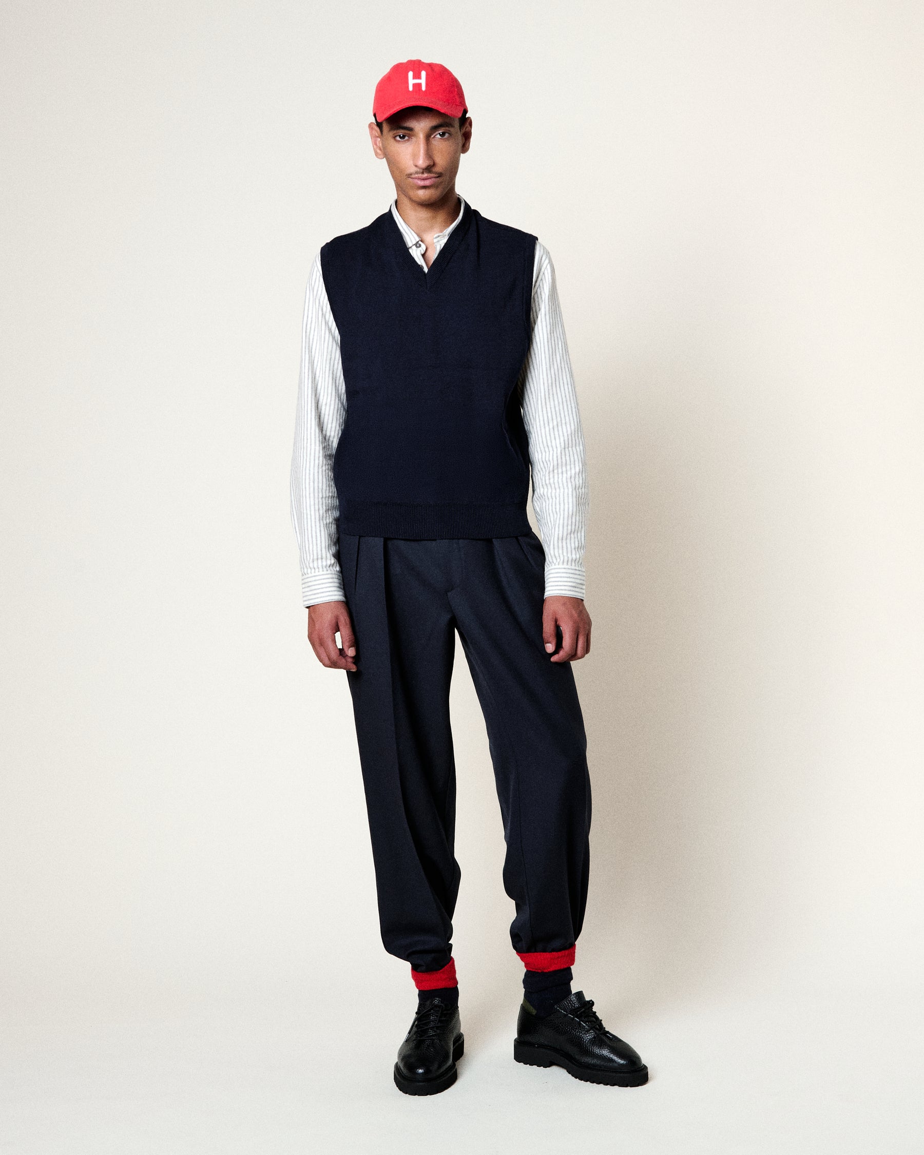 SLEEVELESS SWEATER FIRAS MERINO NAVY