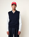 SLEEVELESS SWEATER FIRAS MERINO NAVY