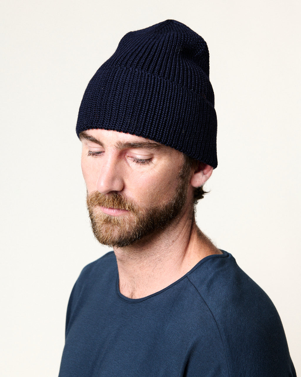 MERINO BEANIE HAT NAVY
